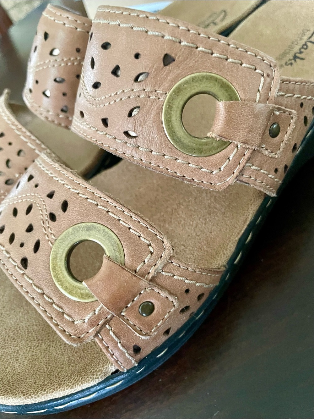 Clarks Lexi Laurel Brown Leather Sandals - Women’s Size 10 - NEW - Picture 12 of 16